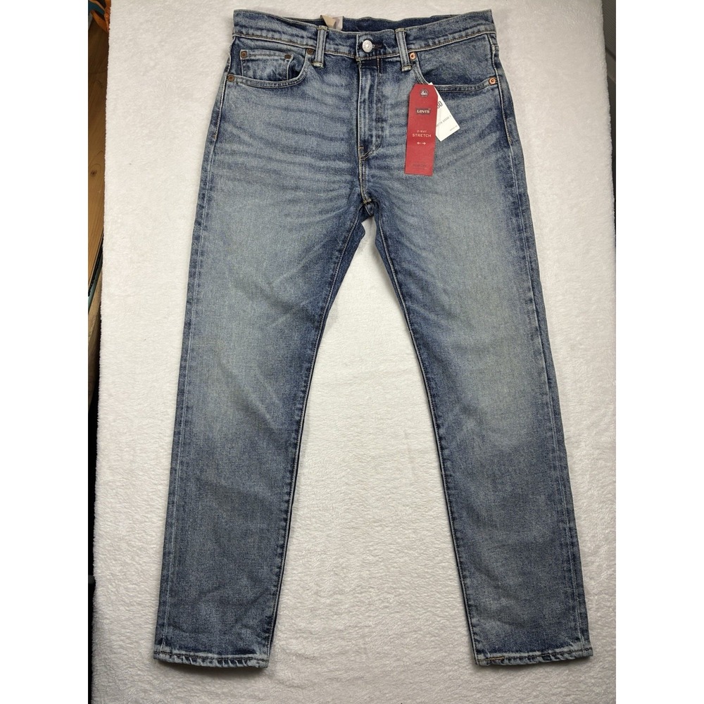 Levis 502 Jeans Mens 32x30 Straight Regular Taper Medium Blue Wash Denim